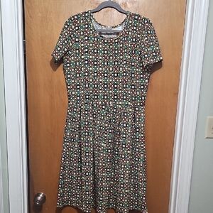 LuLaRoe Colorful Geometric Midi Dress